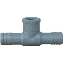 Pipe Fitting, Poly FPT Insert Tee, 1 x 1 x 1/2-In.