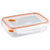 Ultra-Seal Food Container, Rectangle, Clear/Tangerine, 5.8-Cups