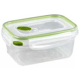 Ultra-Seal Food Container, Rectangle, Clear/Tangerine, 4.5-Cups