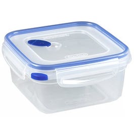 Ultra-Seal Food Container, Square, Clear/Blue, 5.7-Cups