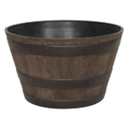 Whiskey Barrel Planter, Resin, 20.5-In. Diam.