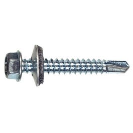 Sheet Metal Self-Drilling Screws With Washer, Hex Head, Zinc, 12-14 x 1.5-In., 1-Lb.