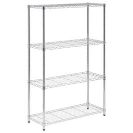 Shelving Unit, Chrome Steel, 4-Tier, 36 x 14 x 54-In.