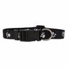 Reflective Paw Dog Collar, Black, 5/8 x 10-16-In.