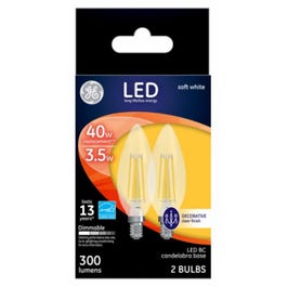 GE Classic LED Replacement Candle Bulbs (40 Watt Soft White B11 Deco 2 Pack)
