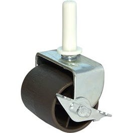 Wheel Stem Caster With Brake, Brown, 2-In., 2-Pk.