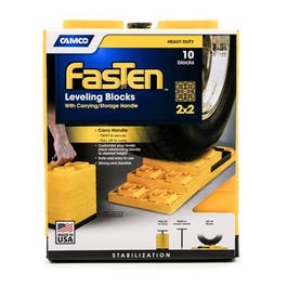 RV Fasten Leveling Blocks, T-Handle, Yellow, 2 x 2, 10-Pk.