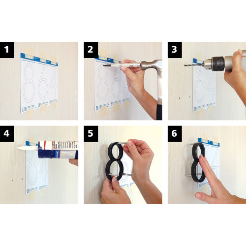 Hillman Distinctions Floating Mount House Number Black