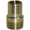 Yellow Brass Threaded Male Adapter, Barbed End, 1/2-In.