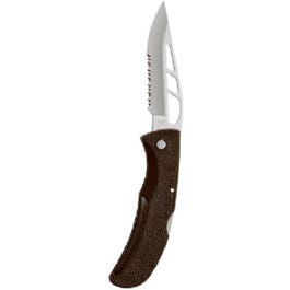 Serrated Clip Point Lockback Knife