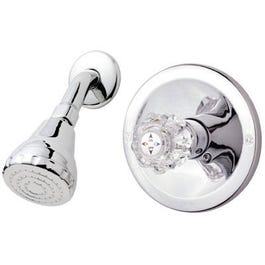 Shower Faucet + Showerhead, Acrylic Handle, Chrome