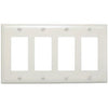 White 4 Decorator Opening Nylon Wall Plate