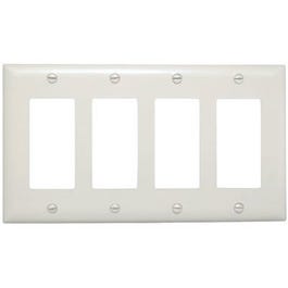 White 4 Decorator Opening Nylon Wall Plate