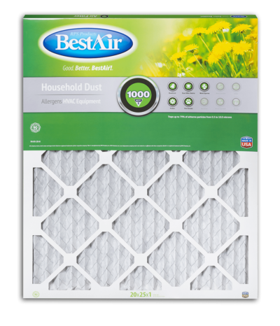 BestAir® B1-2025-8-12 Pleated Filter Merv 8 (20 x 25 x 1)