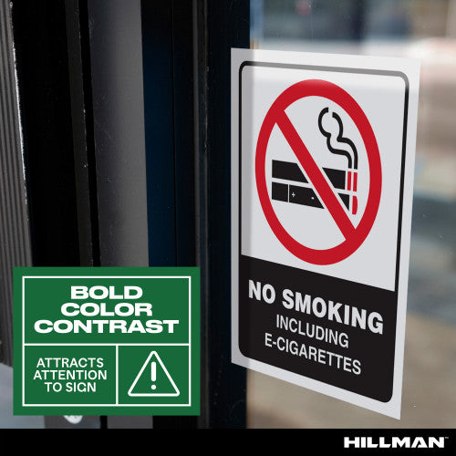 Hillman No Smoking or E-Cigs Sign with Symbol