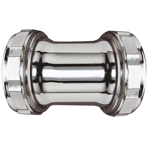 Do it 1-1/4 In. Chrome-Plated Brass Straight Coupling