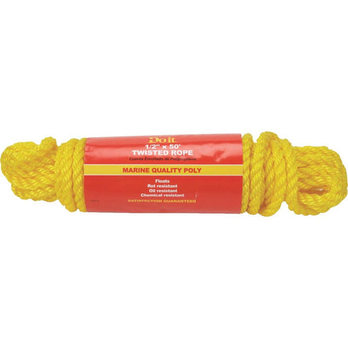 Do it 1/2 In. x 50 Ft. Yellow Twisted Polypropylene Packaged Rope
