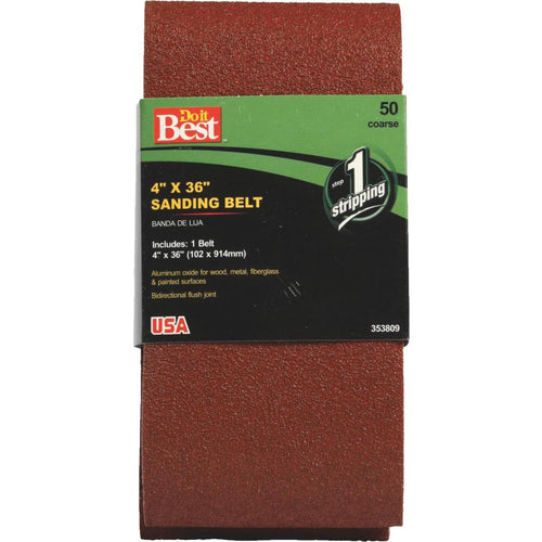 Do it Best 4 In. x 36 In. 50 Grit Heavy-Duty Sanding Belt