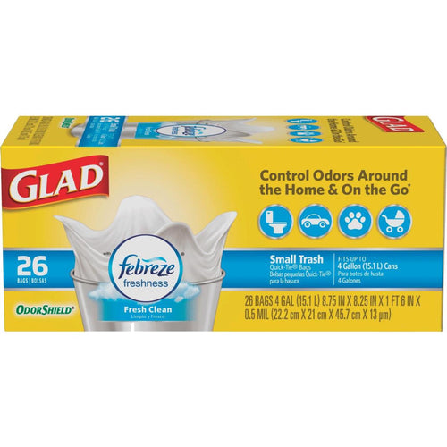 Glad 4 Gal. White Febreze Fresh OdorShield Small Trash Bag