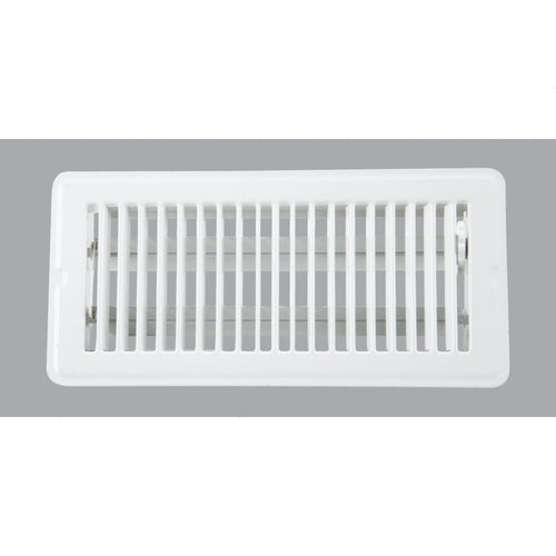 Home Impressions 4 In. x 10 In. White Steel Floor Register