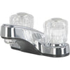Home Impressions Chrome 2-Handle Knob 4 In. Centerset Non-Metallic Bathroom Faucet with Pop-Up