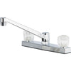 Home Impressions Dual Handle Nonmetallic Knob Kitchen Faucet, Chrome