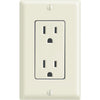 Leviton Decora 15A Light Almond Residential Grade 5-15R Duplex Outlet with Wall Plate