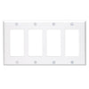 Leviton Decora 4-Gang Smooth Plastic Rocker Decorator Wall Plate, White