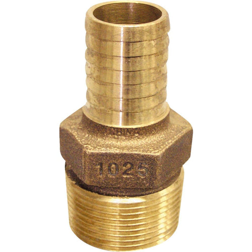 Merrill 1 In. MIP x 1-1/4 In. Insert Red Brass Hose Barb Reducing Adapter