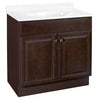 Richmond Vanity Combo, Java Finish & White Marble Top, 30.5 x 18.5 x 35.25-In.