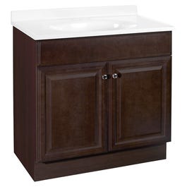 Richmond Vanity Combo, Java Finish & White Marble Top, 30.5 x 18.5 x 35.25-In.
