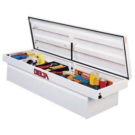 Truck Tool Box, White Steel, Full Size