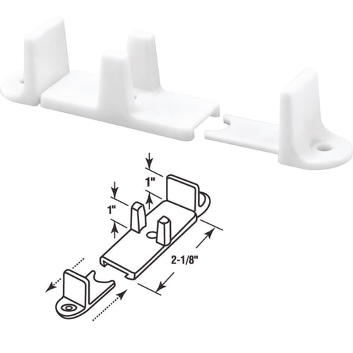 Prime-Line 1 In. Adjustable Nylon Base Bypass Door Bottom Guide (2 Count)