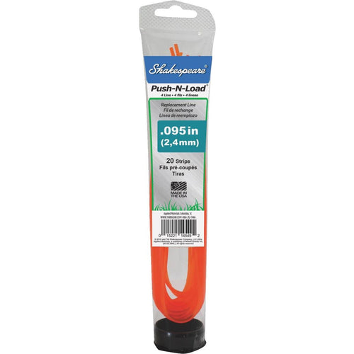 Shakespeare Push-N-Load 0.095 In. Dia. x 12 In. L. Pre-Cut Trimmer Line (20-Piece)