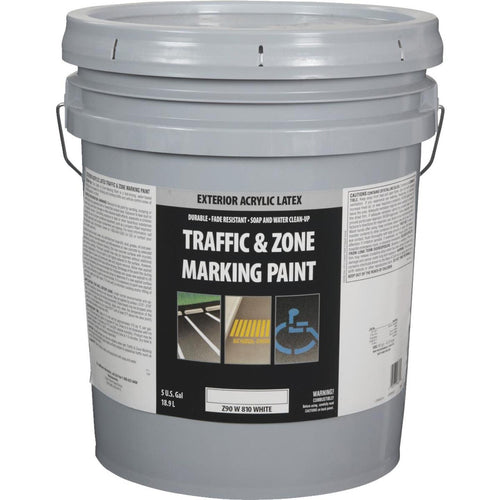 Traffic And Zone White Latex 5 Gal Traffic Paint