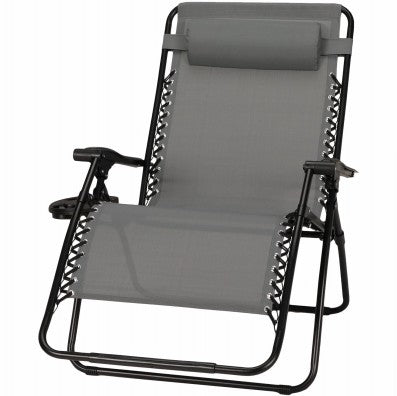 Four Seasons Courtyard Sunny Isles Zero Gravity Chair Coated Steel Frame Graphite Gray