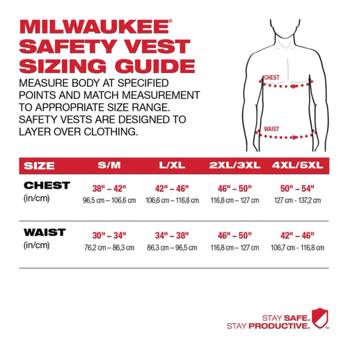 Milwaukee Class 2 High Visibility Yellow Mesh One Pocket Safety Vest - 2X/3X