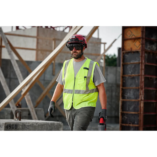 Milwaukee Class 2 High Visibility Yellow Mesh One Pocket Safety Vest - 2X/3X