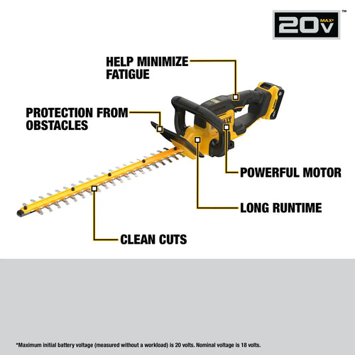 DeWalt 20V MAX* 22-In. Cordless Hedge Trimmer Kit