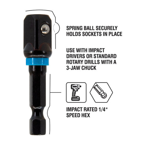 Spyder 3-Piece Impact Socket Driver Adapter Set (1/4, 3/8, 1/2)