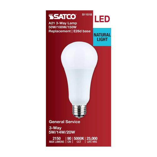 Satco S11518 5/14/20A21/3-WAY/LED/950