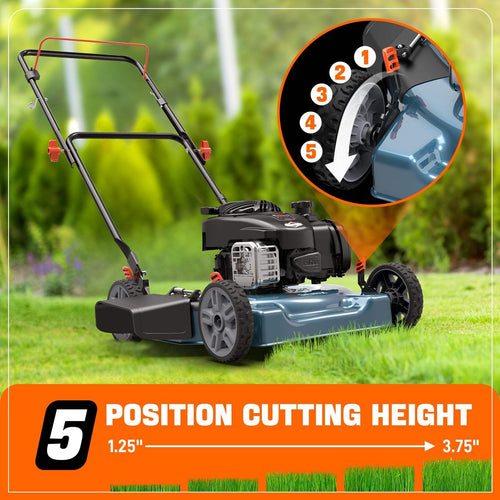 Senix 20 125cc 4-Cycle Briggs & Stratton Engine Gas Push Lawn Mower with Side Discharge