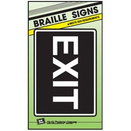 Exit Sign, Braille, Plastic, 5.75 x 8.75-In.