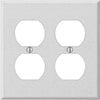 Amerelle PRO 2-Gang Stamped Steel Outlet Wall Plate, White Wrinkle