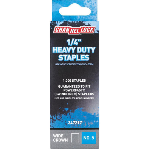 Channellock No. 5 Heavy-Duty Wide Crown Staple, 1/4 In. (1000-Pack)