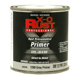 Metal Primer, Oil-Base, Interior/Exterior, Gray, .5-Pt.