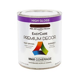 Premium Decor Leather Brown Gloss Enamel Paint, Qt.