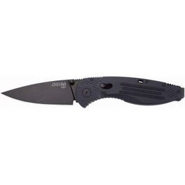 Aegis Pocket Knife, 1-Hand Open, Black Steel/DigiGrip Handle, 3-1/2-In. Blade