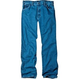 5-Pocket Jeans, Stonewash Denim, Relaxed Fit, Men's 34 x 30-In.