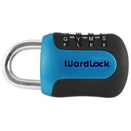 4-Dial Word Padlock, Blue